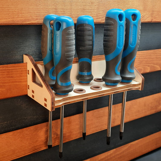 Schraubenzieherhalter aus Holz – Werkzeugwand für mehrere Schraubenzieher